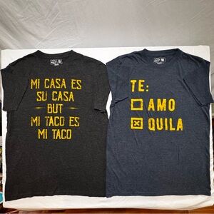 Taco / Tequila T-Shirts Mens Size Medium Crazy Dog T Shirts Taco Tuesday Shirts